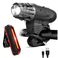 Luce per bici Spia di avvertimento per mountain bike ricaricabile USB, specifica: luce anteriore + luce posteriore