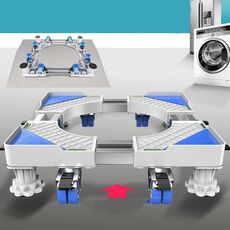 Doppio tubo 8 ruote + 4 gambe staffa frigorifero regolabile in acciaio inox staffa base lavatrice