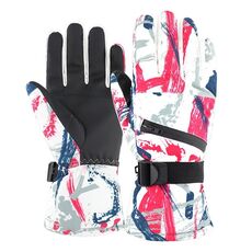 Guanti da sci termici invernali Guanti in velluto impermeabili per esterni Guanti da moto touch screen ispessiti, Taglia: L (Rosso)
