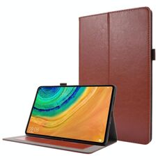 Per Huawei Honor V6 / MatePad Custodia in pelle a ribaltamento orizzontale da 10,4 pollici con struttura a cavallo pazzo con supporto pieghevole a 2 e slot per scheda (marrone)