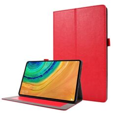Per Huawei Honor V6 / MatePad Custodia in pelle a vibrazione orizzontale da 10,4 pollici con struttura a cavallo pazzo con supporto pieghevole a 2 e slot per scheda (rosso)