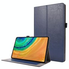 Per Huawei Honor V6 / MatePad Custodia in pelle ribaltabile orizzontale da 10,4 pollici con struttura a cavallo pazzo con supporto pieghevole a 2 e slot per scheda (blu scuro)