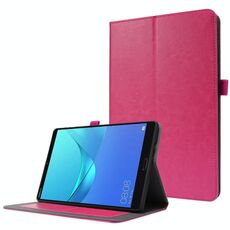 Per Huawei Honor Pad X6 Custodia in pelle flip orizzontale con struttura a cavallo pazzo con supporto pieghevole a 2 e slot per schede (rosa rossa)