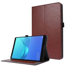 Per Huawei Honor Pad X6 Custodia in pelle a vibrazione orizzontale con struttura a cavallo pazzo con supporto pieghevole a 2 e slot per scheda (marrone)