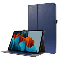 Per Samsung Galaxy Tab S8 + / TAB S8 PLUS / TAB S7 FE / TAB S7 + / T970 Crazy Horse Texture orizzontale flip custodia in pelle con supporto a 2 pieghevole e slot per schede (blu scuro)