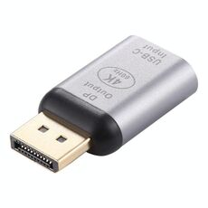 Adattatore in lega di alluminio maschio da tipo C / USB-C femmina a grande DP (argento)