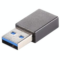 Adattatore in lega di alluminio USB 3.0 maschio a tipo C / USB-C femmina (nero)