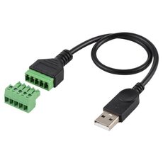 Terminali collegabili USB maschio a 5 pin Connettore USB senza saldatura Cavo adattatore di collegamento senza saldatura, lunghezza: 30 cm