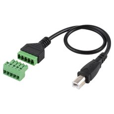 Connettore USB tipo B maschio a terminali innestabili a 5 pin Connettore USB senza saldatura Cavo adattatore di collegamento senza saldatura, lunghezza: 30 cm