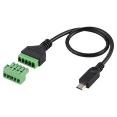 Terminali collegabili da micro USB maschio a 5 pin Connettore USB senza saldatura Cavo adattatore di connessione senza saldatura, lunghezza: 30 cm
