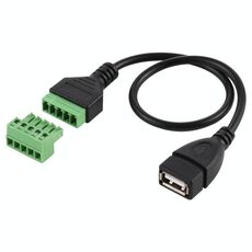 Connettore USB femmina a 5 pin Terminali innestabili Connettore USB senza saldatura Cavo adattatore di collegamento senza saldatura, lunghezza: 30 cm