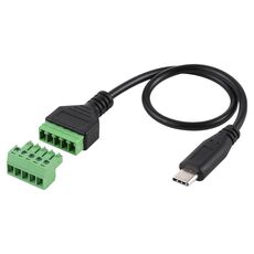 Terminali collegabili da USB-C / Type-C maschio a 5 pin Connettore USB senza saldatura Cavo adattatore di collegamento senza saldatura, lunghezza: 30 cm
