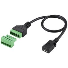 Terminali collegabili da micro USB femmina a 5 pin Connettore USB senza saldatura Cavo adattatore di collegamento senza saldatura, lunghezza: 30 cm