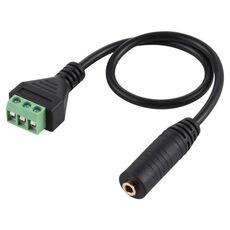 Terminali collegabili da 3,5 mm femmina a 3 pin Connettore senza saldatura Cavo adattatore di collegamento senza saldatura, lunghezza: 30 cm