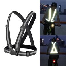 Gilet di sicurezza riflettente flessibile da corsa notturna (nero)