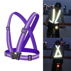 Gilet di sicurezza riflettente flessibile da corsa notturna (viola)