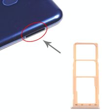 Per Samsung Galaxy M10 SM-M105 Vassoio per scheda SIM + Vassoio per scheda SIM + Vassoio per scheda Micro SD (oro)
