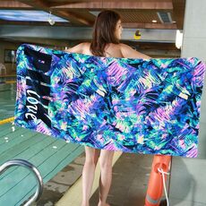Asciugamano morbido stampato Asciugamano Adulto Beach Pad Asciugamani Dimensioni: 147x71cm (foglie di colore KS-1)