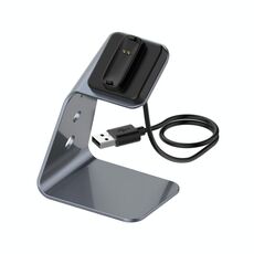 Per Fitbit Inspire 2 Portabatterie in lega di alluminio con protezione chip, supporto ricarica rapida (grigio)