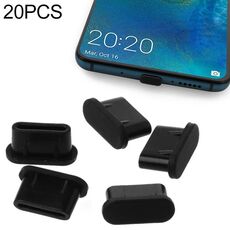 20 tappi antipolvere in silicone PCS per porta USB-C / Type-C (nero)