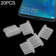20 tappi antipolvere in silicone PCS per porta USB-C / Type-C (trasparente)