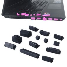 Tappi antipolvere universali in silicone 13 in 1 per laptop (nero)