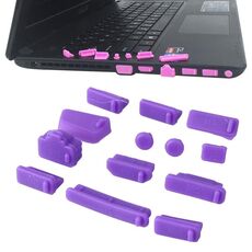 Tappi antipolvere universali in silicone 13 in 1 per laptop (viola)
