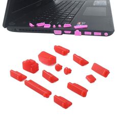 Tappi antipolvere universali in silicone 13 in 1 per laptop (rosso)