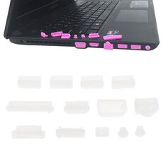 Tappi antipolvere universali in silicone 13 in 1 per laptop (trasparenti)