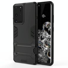 Per Samsung Galaxy S21 Ultra 5G Antiurto antiurto + custodia protettiva in TPU con supporto nascosto (nero)