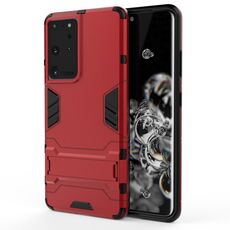 Per Samsung Galaxy S21 Ultra 5G Antiurto antiurto + custodia protettiva TPU con supporto nascosto (rosso)
