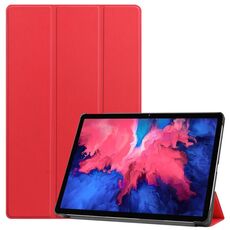 Per Lenovo Tab P11 TB-J606F/Tab P11 5G Custodia per tablet in pelle Smart con struttura a tre pieghe Custer (rosso)