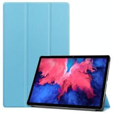 Per Lenovo Tab P11 TB-J606F/Tab P11 5G Custodia per tablet in pelle Smart con struttura a tre pieghe Custer (azzurro)