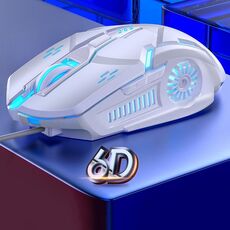 YINDIAO G5 3200 DPI 4 modalità Regolabile 6 tasti RGB Light Wired Gaming Mouse (Bianco)