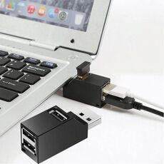 Mini HUB portatile con 3 porte USB 2.0 con cordino