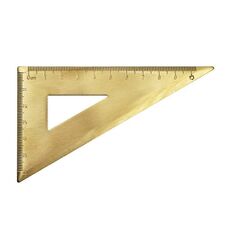 4 strumenti di misurazione righello da disegno retrò in ottone, modello: righello triangolare ad angolo retto da 0-10 cm
