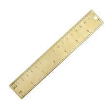 4 strumenti di misurazione righello da disegno retrò in ottone, modello: righello 0-18 cm