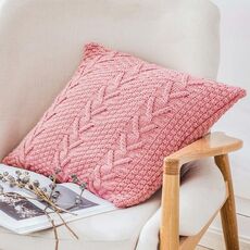 Home Lana Pilowcase a maglia, Colore: Pelle in polvere, Dimensioni: 45 x 45 cm