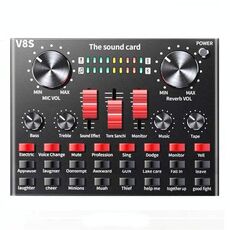 V8S Scheda audio Telefono cellulare Computer Anchor Live K Song Recording Microfono, specifica: versione inglese