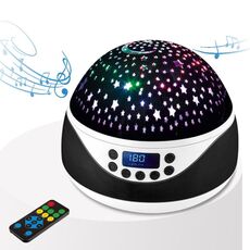 LED Starry Sky Light Telecomando USB Lampada per proiettore musicale rotante Romantica luce notturna stellata (nero)