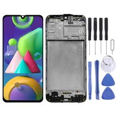 Schermo LCD originale per Samsung Galaxy M21 SM-M215 Digitizer Assemblaggio completo con cornice