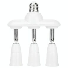 Da 1 a 3 E27 a E27 Distributore di prese Convertitore regolabile Portalampada LED E27 (3 in 1)