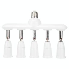 Da 1 a 5 E27 a E27 Distributore di prese Convertitore regolabile Portalampada LED E27 (5 in 1)