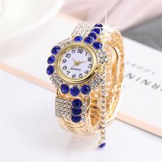 Orologio da polso da donna Orologio al quarzo Orologio da personalità selvaggio con pendente di diamanti (blu)