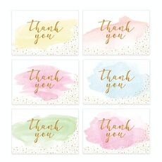 4 pezzi Biglietto di auguri GRAZIE GRAZIE SET Set di carta Ringraziamento Regalo festivo carta acquerello (418 # un set di sei (inclusa busta))