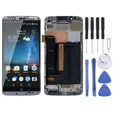 Schermo LCD originale AMOLED per ZTE Axon 7 A2017 A2017U A2017G Assemblea completa con cornice (grigio)