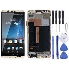 Schermo LCD originale AMOLED per ZTE Axon 7 A2017 A2017U A2017G Assemblea completa con cornice (oro)