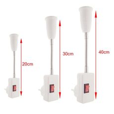 20CM AC 110-220V 6A E27 Bulb Holder Flexible Extension Converter Switch Adapter Socket(EU plug)
