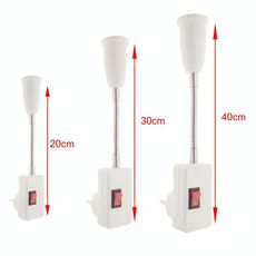 30CM AC 110-220V 6A E27 Bulb Holder Flexible Extension Converter Switch Adapter Socket(US plug)