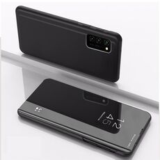 Per Samsung Galaxy S30 Custodia in pelle con flip orizzontale a specchio ultra placcato con supporto (nero)